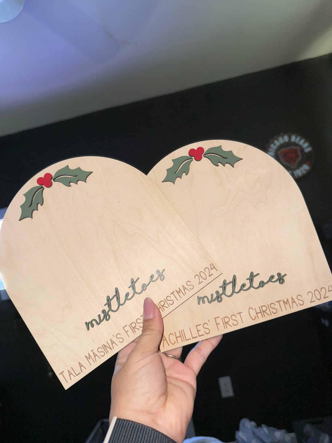 Customer photo review of Baby's First Christmas Mistletoe Footprint Craft