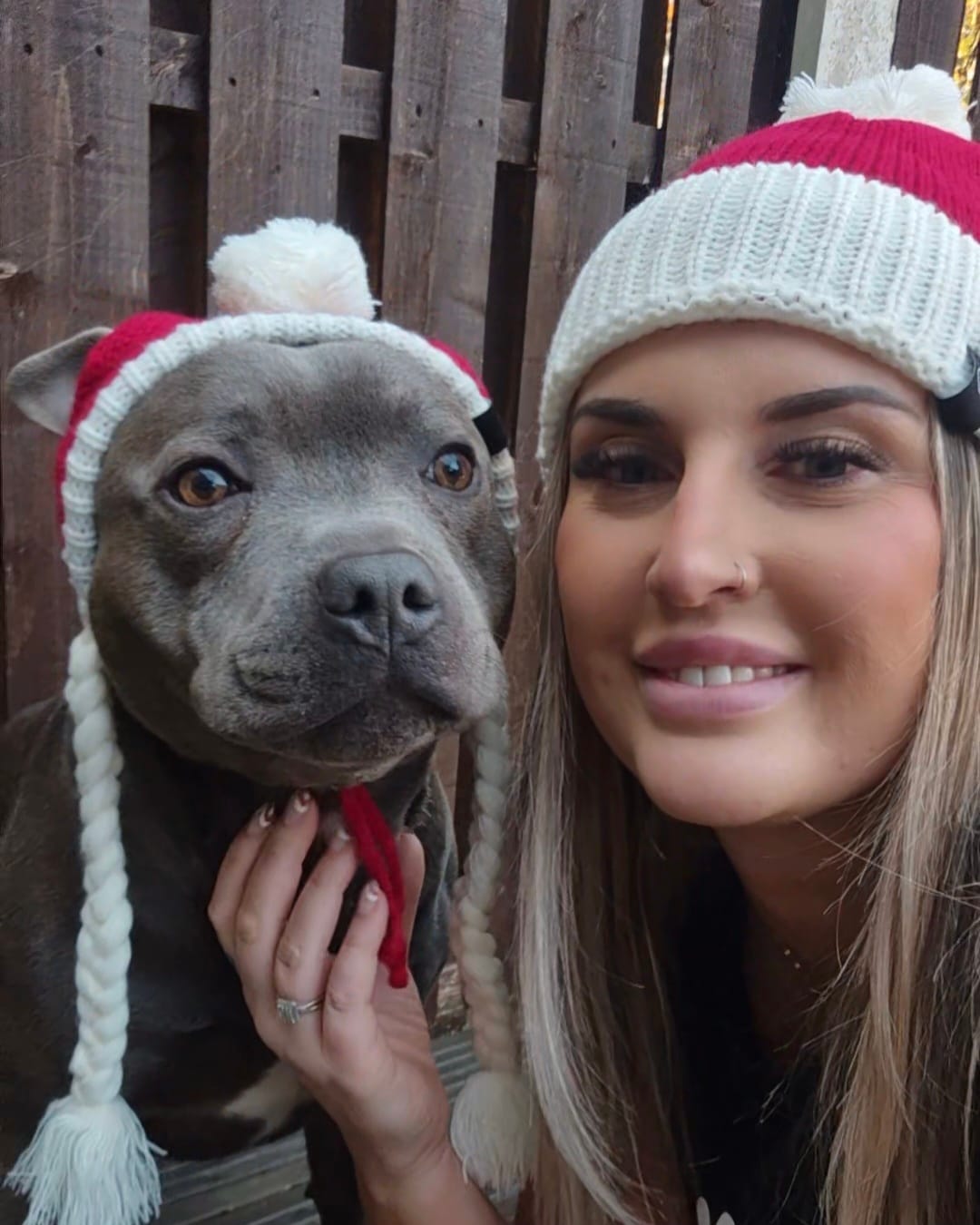 Customer photo review of Human Pompom Hat - Santa