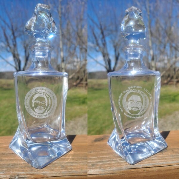 Customer photo review of Engraved Twisted 800ml Whiskey Decanter