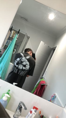 Customer photo review of washed t-shirt (skinny bitch)