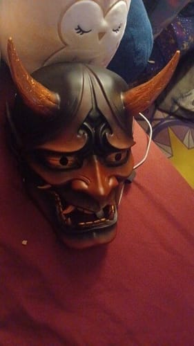 Customer photo review of Hannya Mask (Red/Black/Black & Gold)