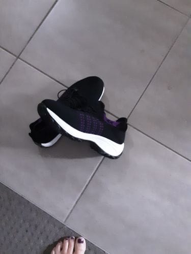 Customer photo review of Ortho Stretch Cushion Shoes - Black Purple