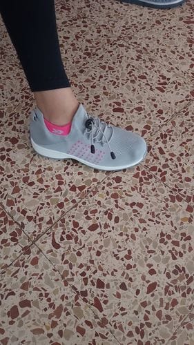 Customer photo review of Ortho Stretch Cushion Shoes - Gray Pink