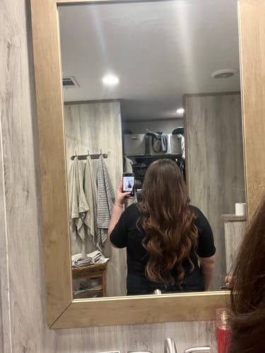 Customer photo review of Full Shine Clip in Extensions 100% Remy Human Hair 7 Pieces Brown (#4)