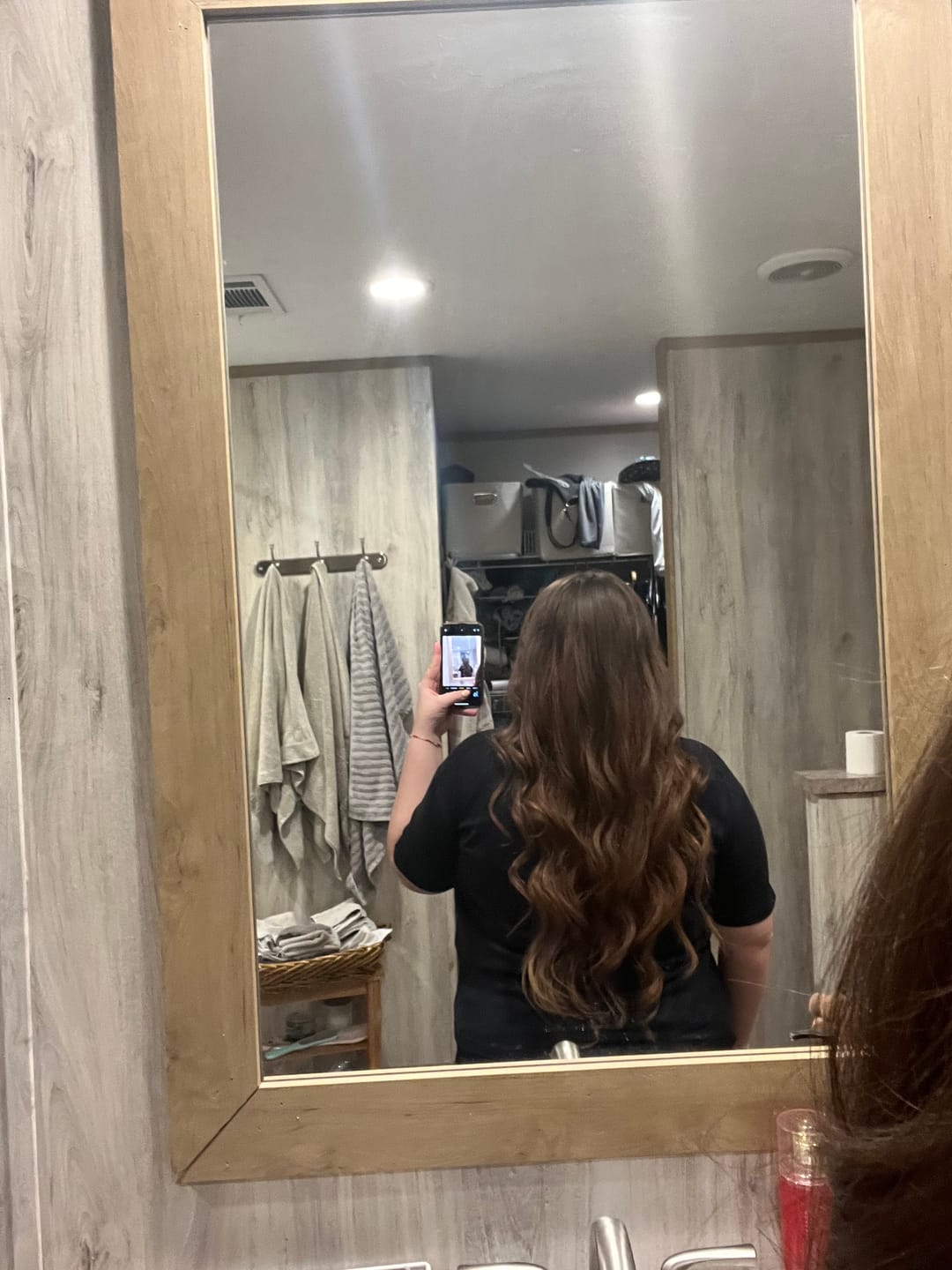 Customer photo review of Full Shine Clip in Extensions 100% Remy Human Hair 7 Pieces Brown (#4)