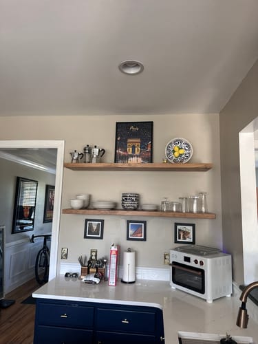 Customer photo review of Rustic Floating Shelves