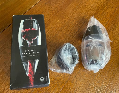 Customer photo review of Quick Sobering Professional For Bar Party Kitchen Wine Decanter Pourer With Filter and Base Red Wine Whisky Aerator Dispenser