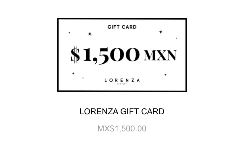 Customer photo review of LORENZA GIFT CARD
