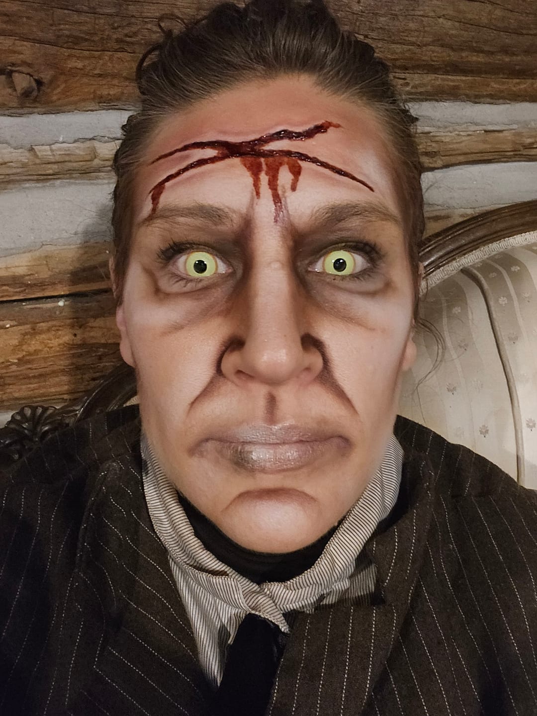 Customer photo review of PRIMAL ® Nightcrawler - Neon Yellow with Orange Rim Color Contact lenses