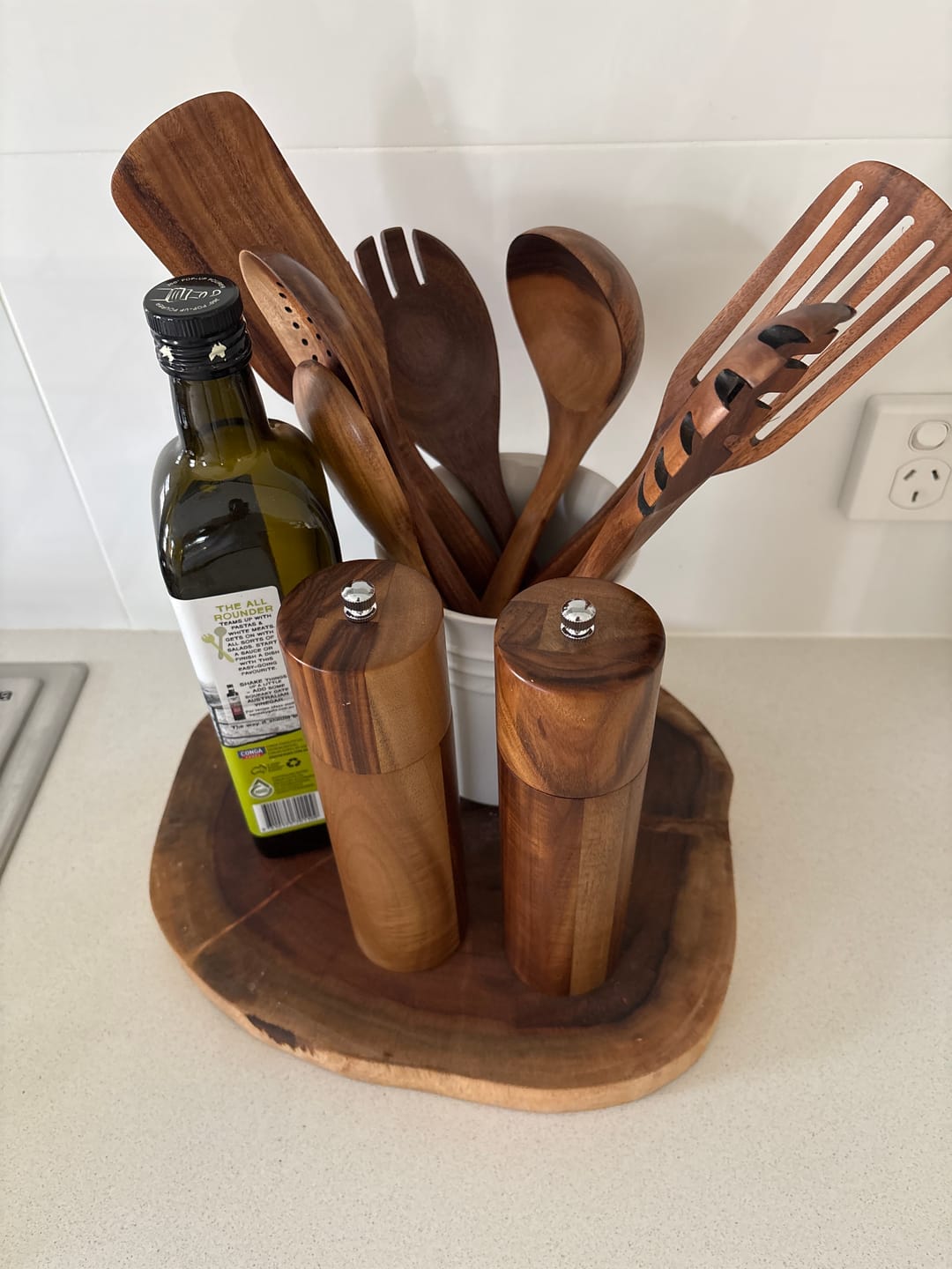 Customer photo review of 10 Piece Teak Wooden Utensil Set