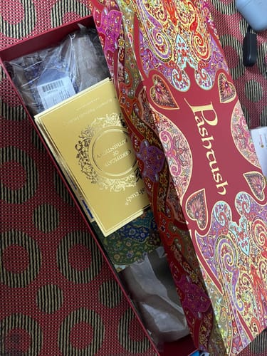Customer photo review of Pashtush Mens Fine Wool Jacquard Muffler (Taupe Colour)
