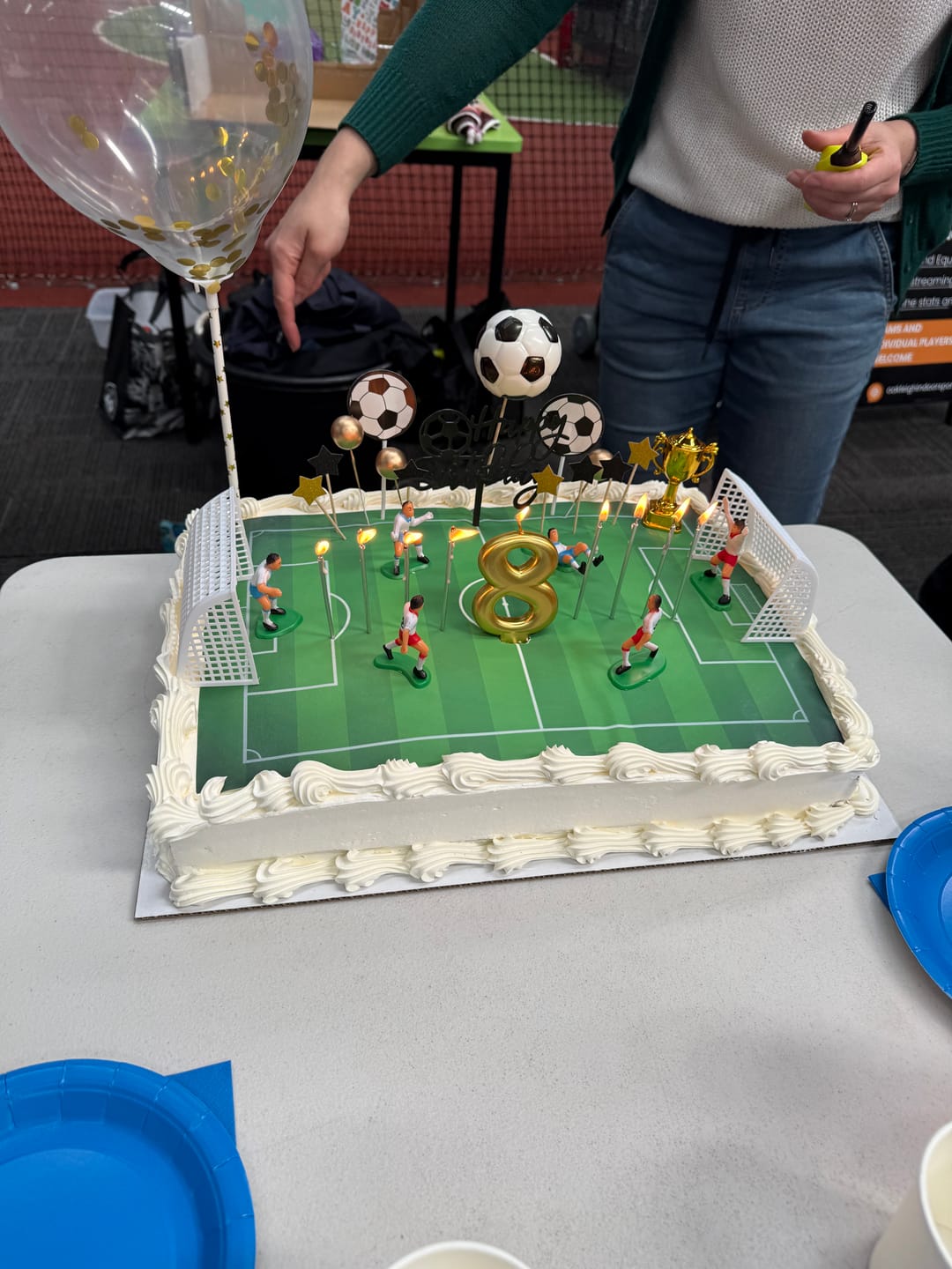 Customer photo review of Soccer Field – Cake Wrap Edible Image