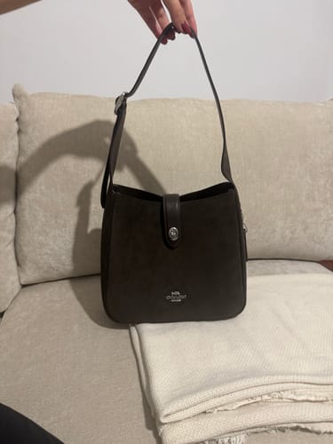 Customer photo review of Hadley Convertible Crossbody Bag (Silver/Espresso)