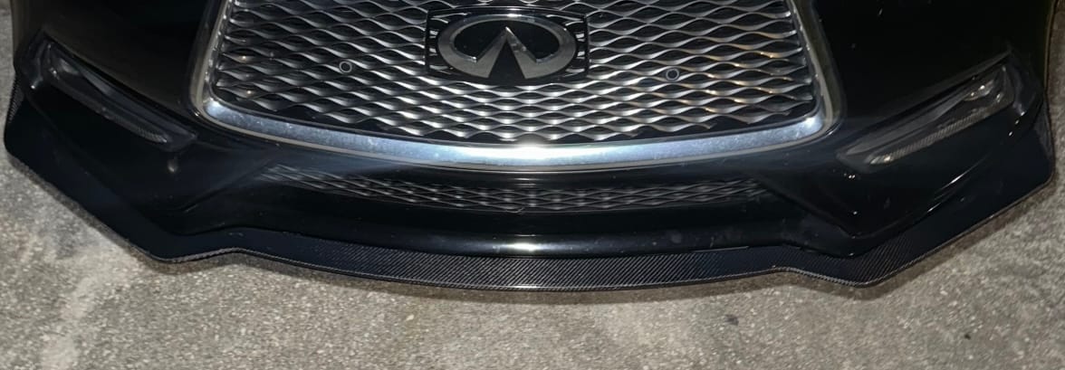 Customer photo review of 2017-Up Infiniti Q60 Carbon Fiber Front Splitter Ground Effect