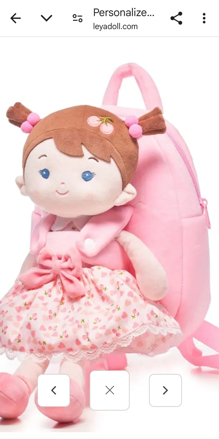 Customer photo review of Personalized Doll Carrier Backpack - with Baby Doll