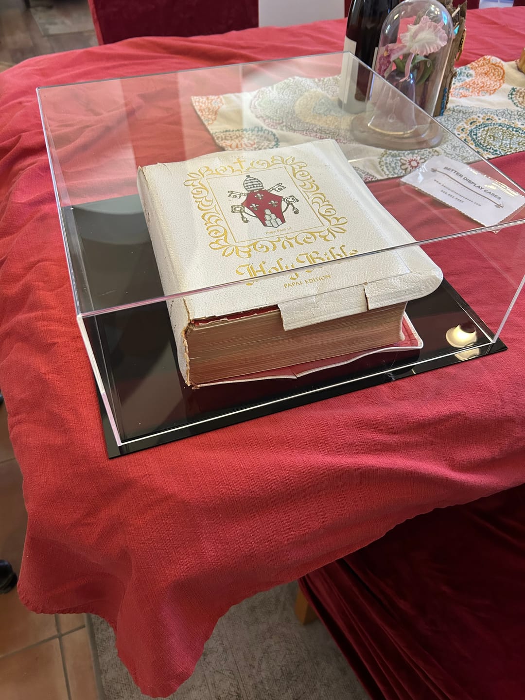 Customer photo review of Acrylic Double Sheet Book Display Cases