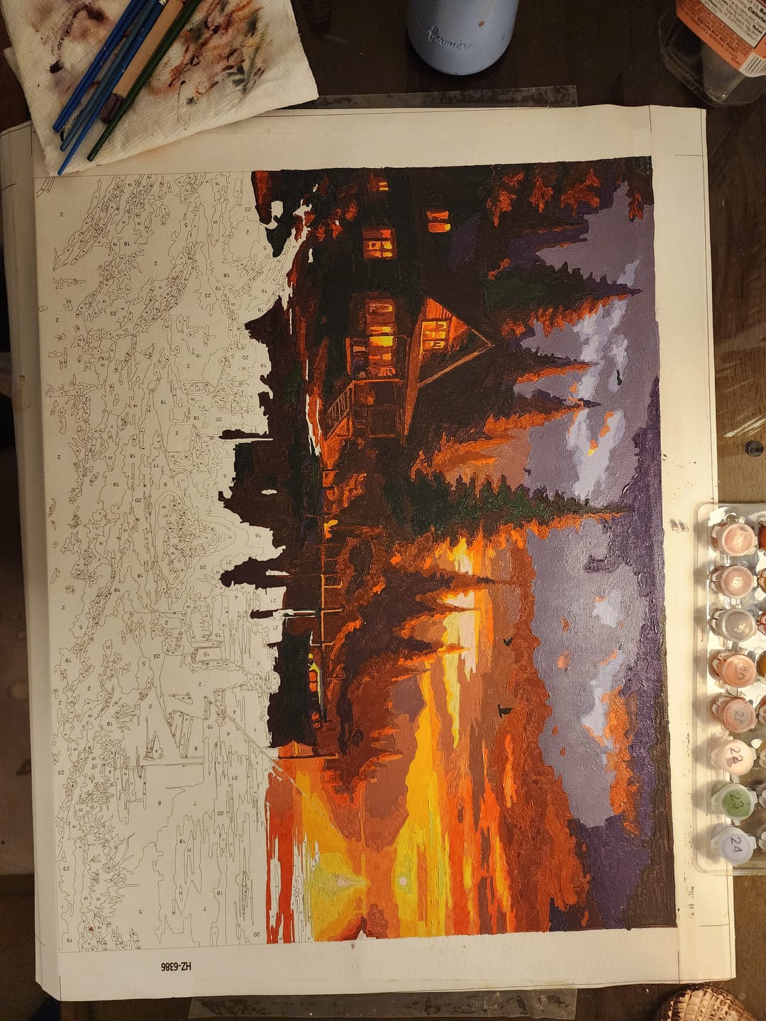 Customer photo review of Paint by Numbers - House by the Sea Campfire