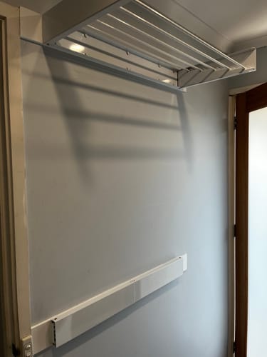 Customer photo review of Wall Mounted Drying Rack - Foldable Indoor and Outdoor Drying Rack