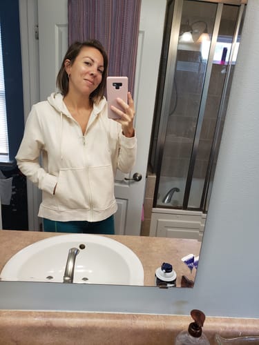 Customer photo review of Women's Fleece Zip-Up Hoodie