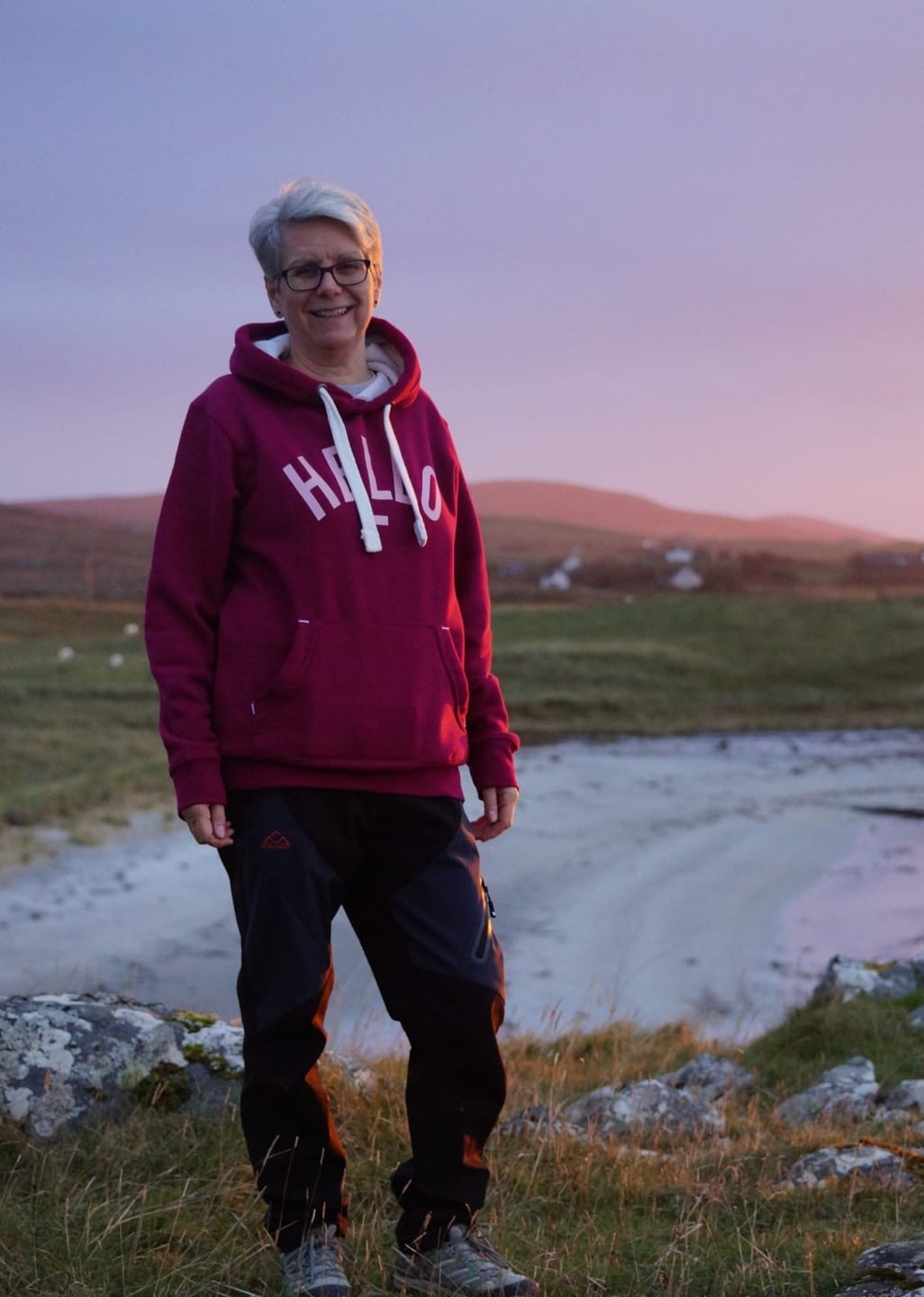 Customer photo review of Luxe - Cranberry Hello Pullover Hoodie