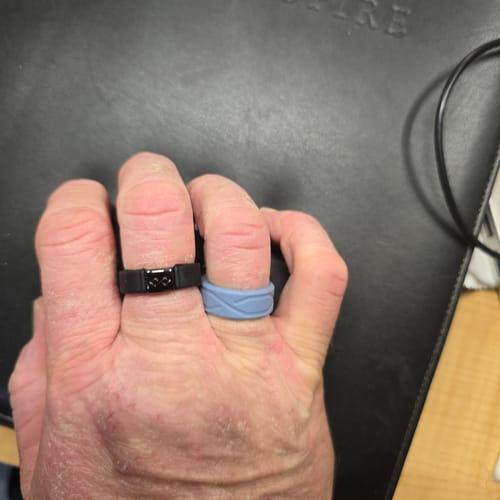 Customer photo review of Rinfit Silicone & Metal Wedding Ring for Men
