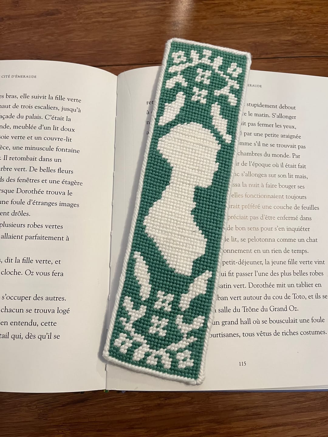 Customer photo review of Jane Austen Bookmark Needlepoint Kit