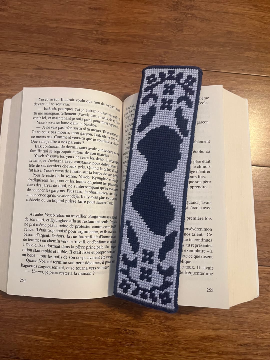 Customer photo review of Jane Austen Bookmark Needlepoint Kit