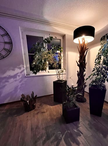 Customer photo review of Stehlampe Teakholz BLUMA  | Höhe 180 cm | inkl. Lampenschirm