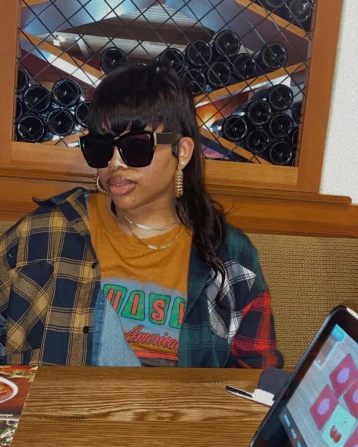 Customer photo review of Luvwin Pixie Cut Wigs Glueless Mullet Wigs With Bangs For Black Women
