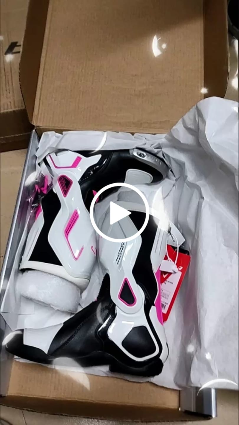 Customer video review of Allgoal White/Black/Pink Motorcycle Boots Women