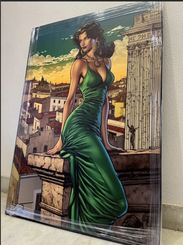 Fashion Green Lady Canvas Painting Review