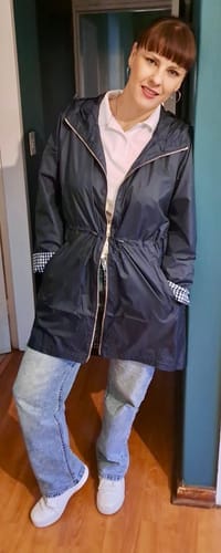Customer photo review of Navy Raincoat