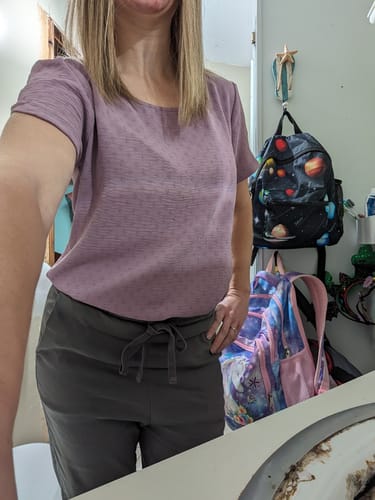 Customer photo review of Stitched Dots Two Scallop Sleeve Tee