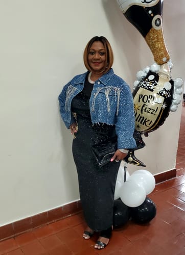 Customer photo review of STUDED JEANS JACKET