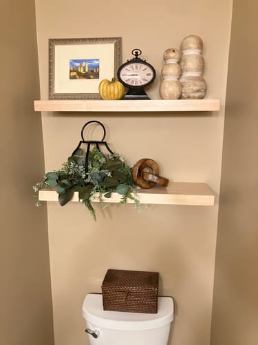 Customer photo review of Maple Floating Shelves