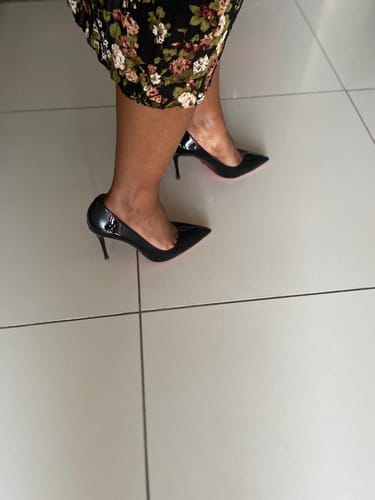 Customer photo review of Macie Black Heels