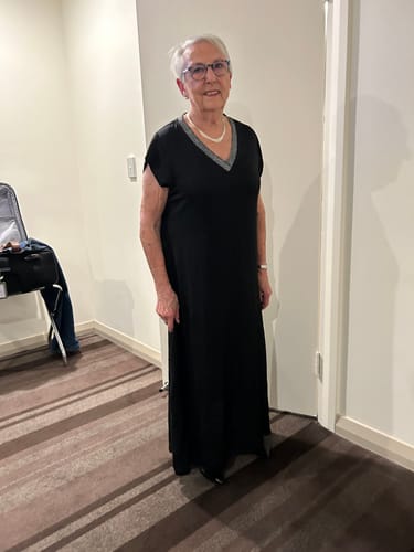 Customer photo review of Traveller Luxe V Neck Dress - Black