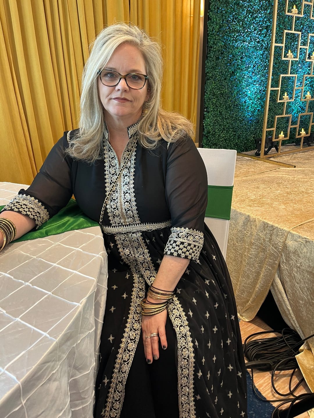 Customer photo review of Roka Nikah Wear Stitched Pakistani Indian Outfit Stylish Women's Stitched Anarkali Slit Gown