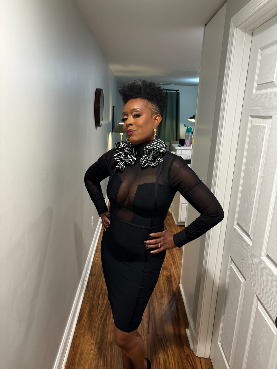 Customer photo review of Nonso Square top flower petal earrings