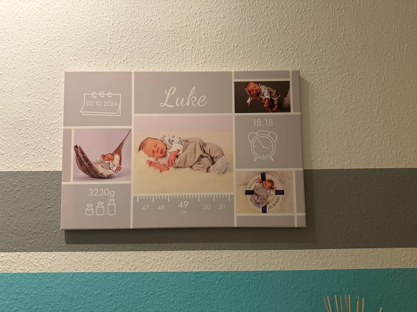 Customer photo review of Unser kleines Wunder - Personalisierte Leinwand