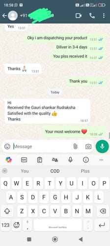 Customer photo review of Natural Gaurishankar Rudraksha (Nepal Origin)