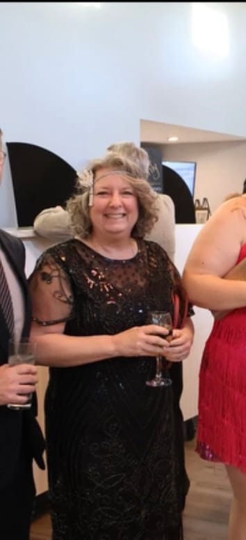Customer photo review of Plus Size Halle Flapper Dress - Black & Silver