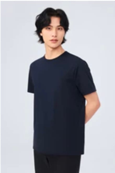 Customer photo review of InstantCool Jersey Crew Neck T-Shirt | Navy NYE009