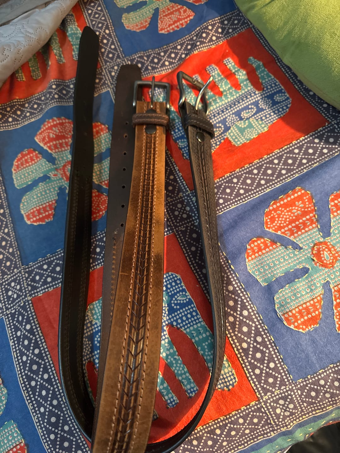 Customer photo review of Brown Arrow Patterned 100% Real Distressed Leather Belt