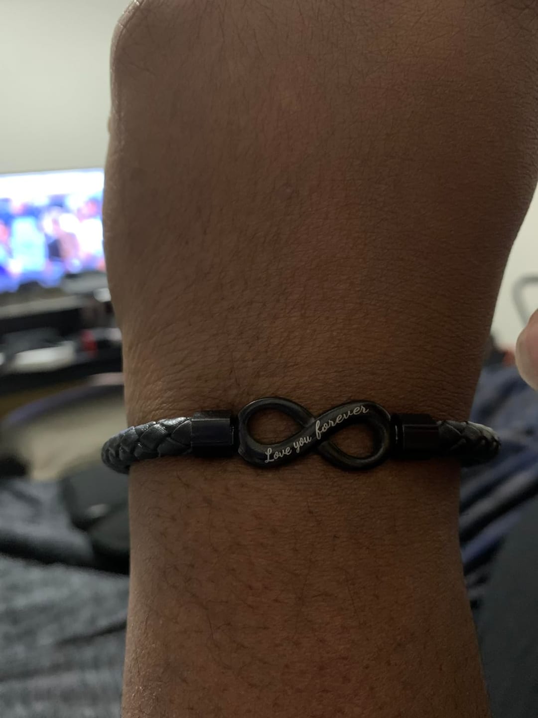 Customer photo review of "To My Man" Infinity Personalized Bracelet