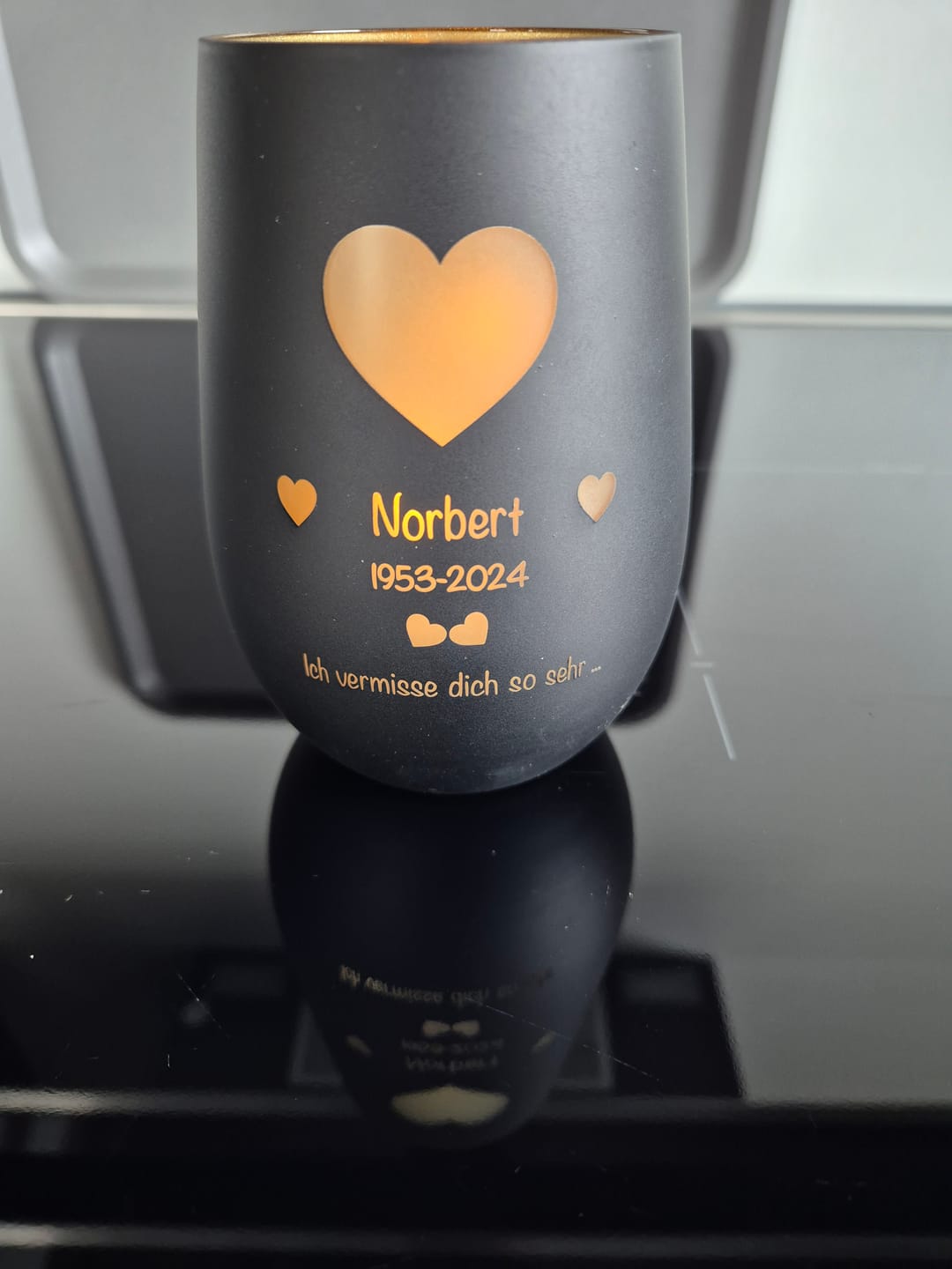Customer photo review of Wir vermissen dich ... - Individuelles Trauerlicht