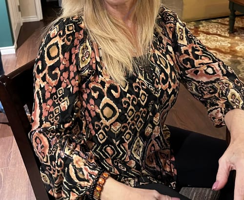 Customer photo review of Lovestitch Abstract Geo Blouse