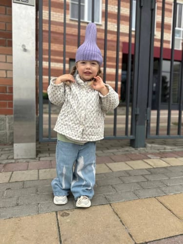 Customer photo review of Denim Wide Leg Pants