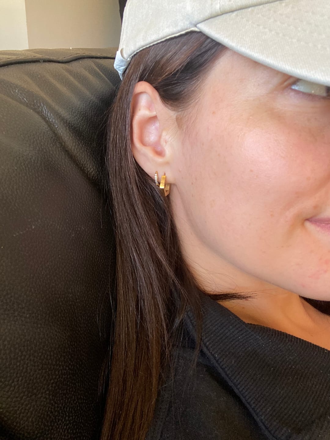 Customer photo review of Transition Sleeper Hoop Earrings