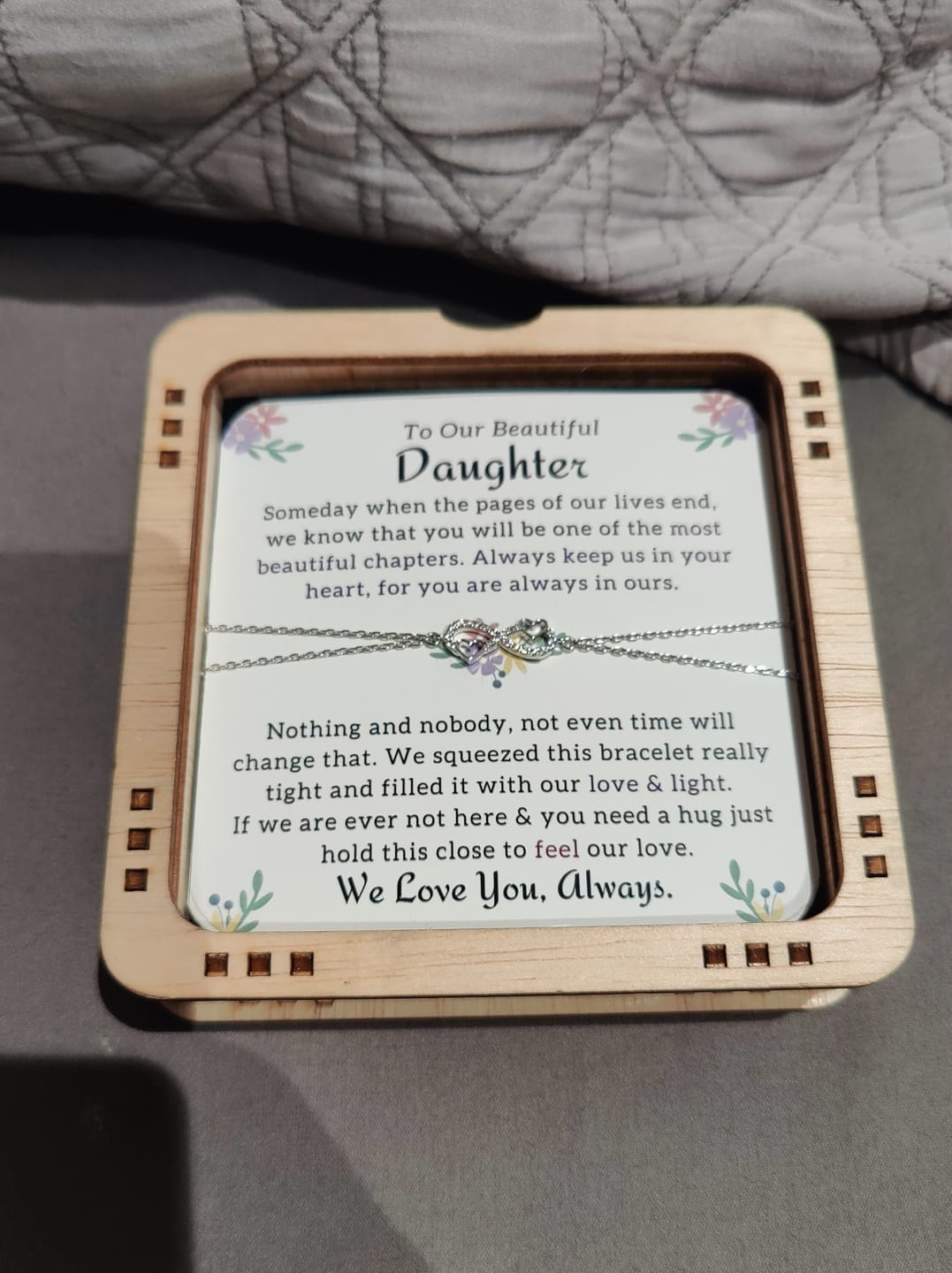 Customer photo review of (Almost Sold Out) Always Keep Me In Your Heart - Bracelet For Daughter
